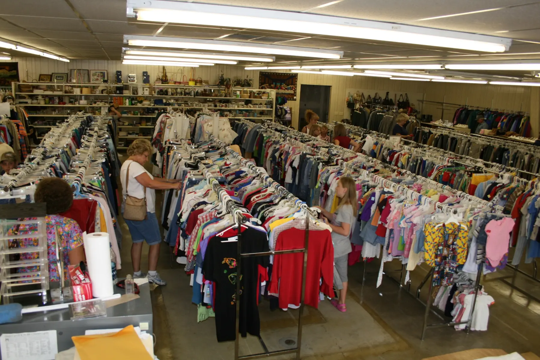Clothing available inside the thrift store