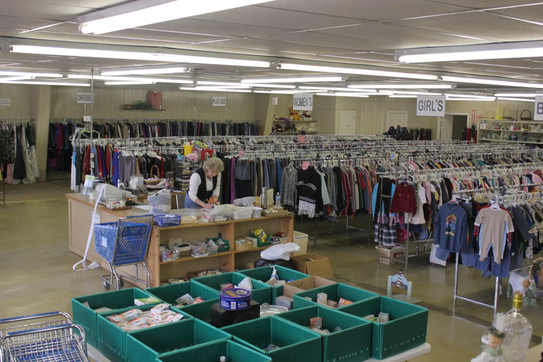 Organized racks inside the store